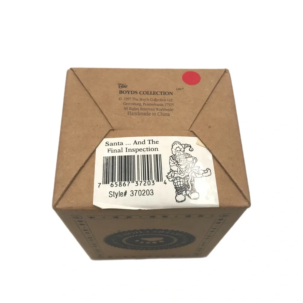 Boyds Collection Shelf Sitting Santa Figurine Handmade Christmas Ornament‎ w/Box